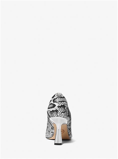 michael michael kors purple claire snake embossed leather pump|Michael Kors Clara Snake Embossed Leather Pump.